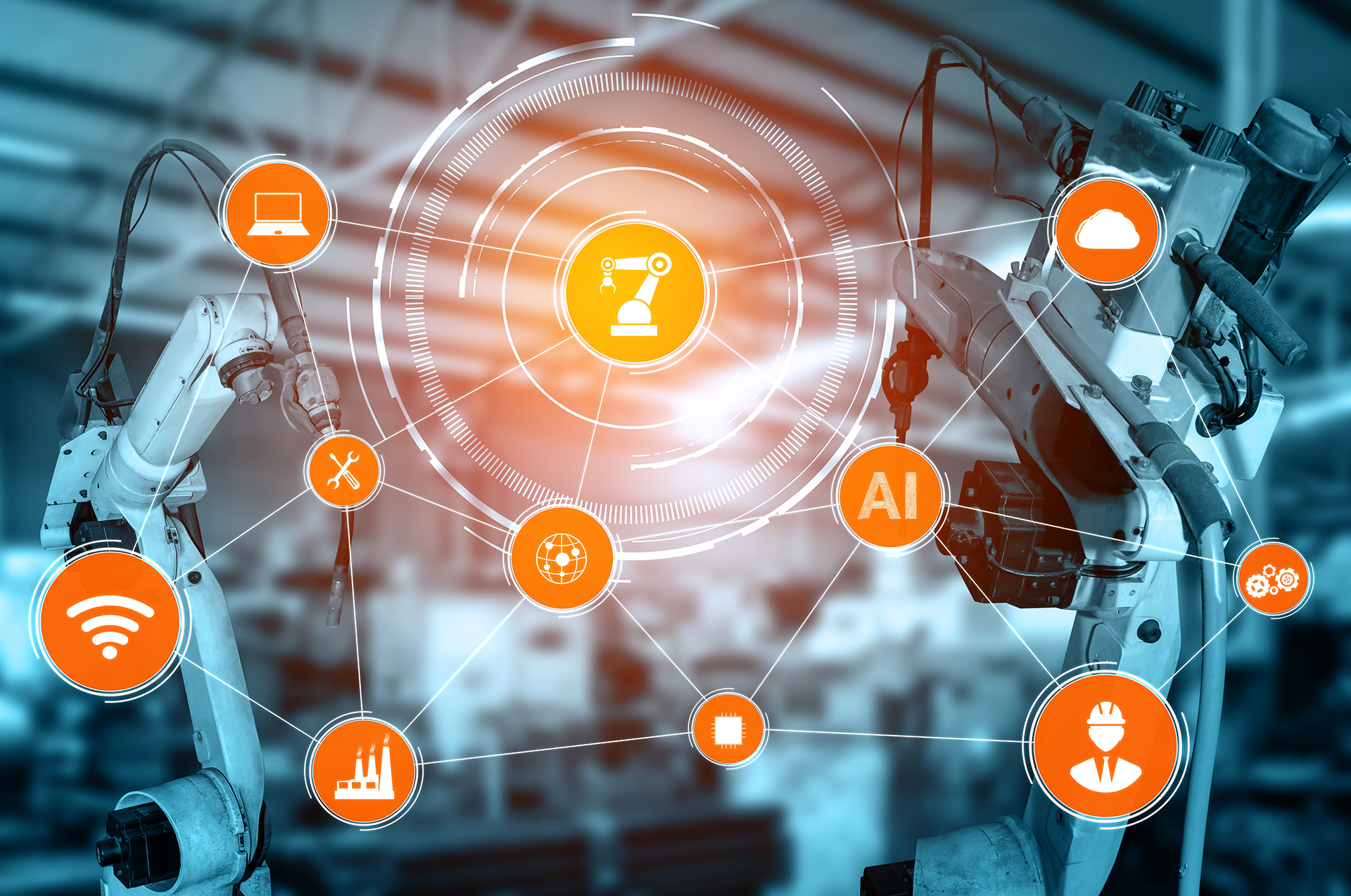 Industry 4.0 technology concept - Smart factory for fourth industrial revolution