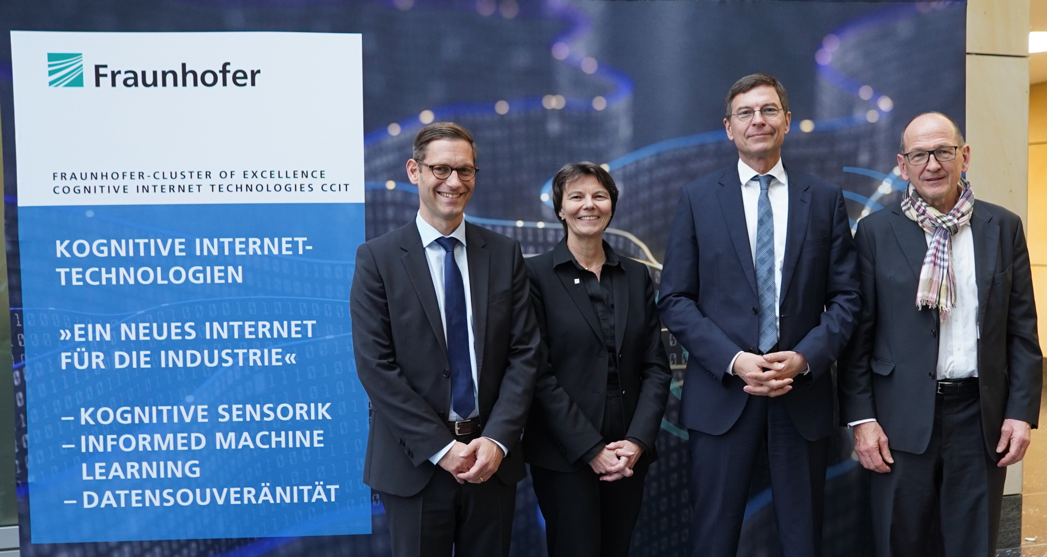 Das Direktorium des CCIT: Prof. Dr. Boris Otto, Prof. Dr. Claudia Eckert, Prof. Dr. Stefan Wrobel und Prof. Dr. Albert Heuberger. Das Direktorium des CCIT: Prof. Dr. Boris Otto, Prof. Dr. Claudia Eckert, Prof. Dr. Stefan Wrobel und Prof. Dr. Albert Heuberger.